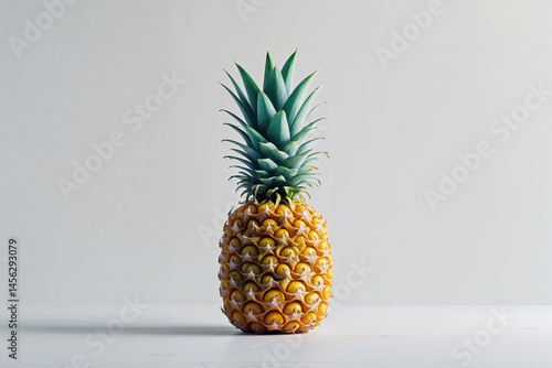 Pineapple on studio background, still life scene 
