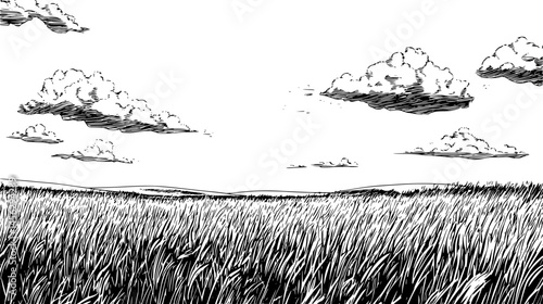 Vast Plains Meeting Distant Sky, vector design