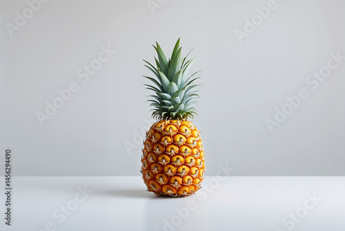 Pineapple on studio background, still life scene 