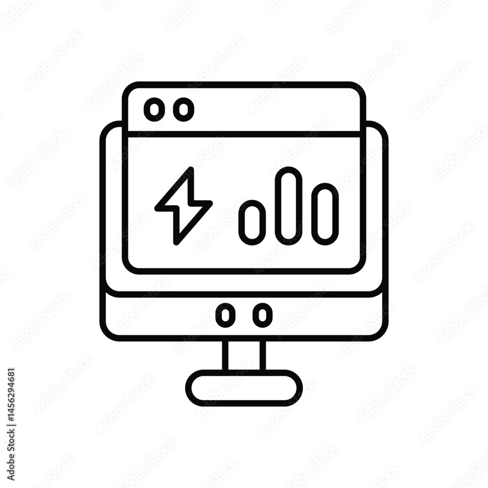 Energy Monitoring vector icons stock illustration Energy Monitoring vector icons stock illustration