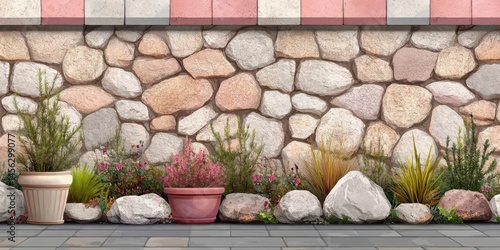 Obraz na płótnie Stone walls banner w salonie
