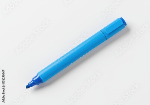 Blue Marker on White Background