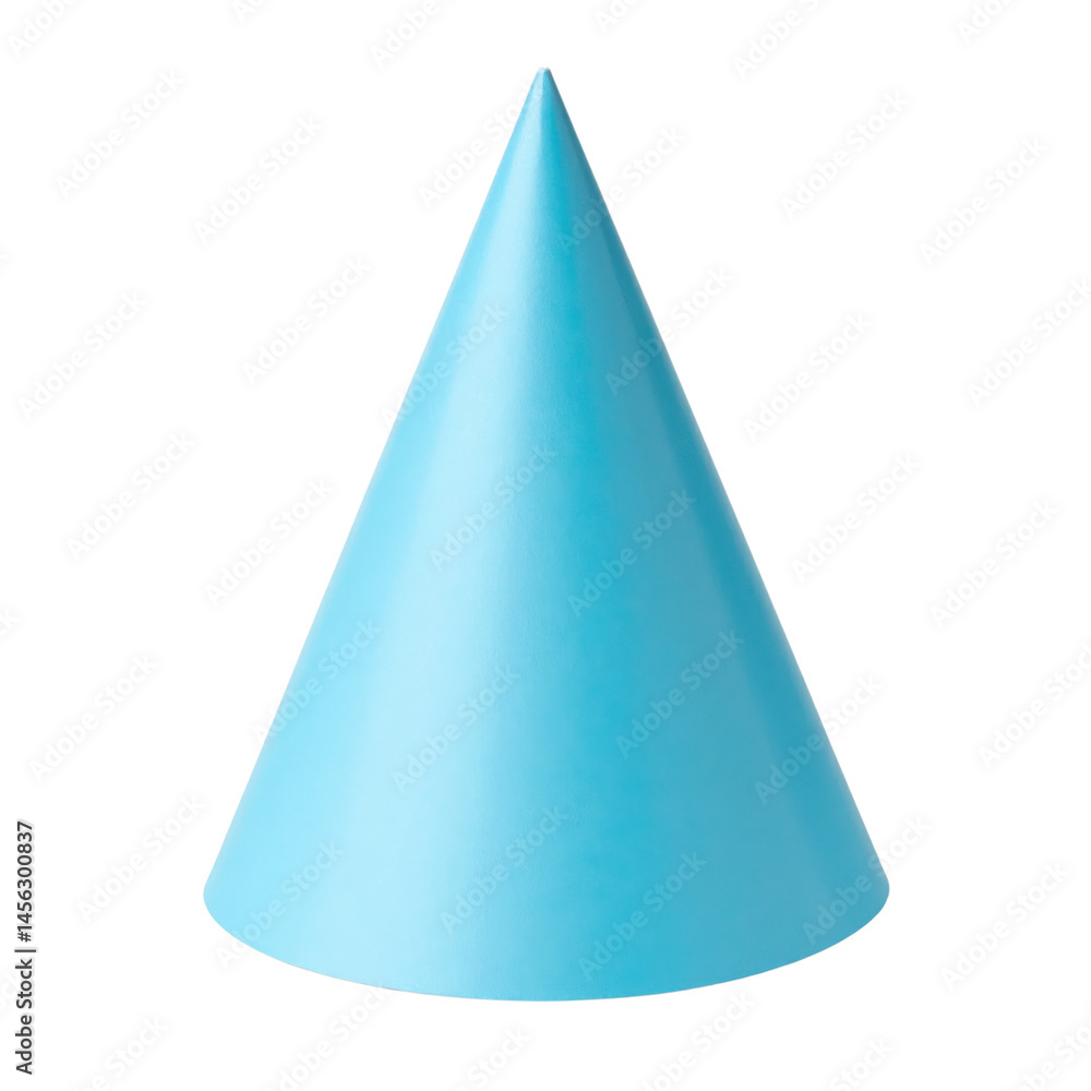 A blue paper cone, perfect for festive decorations or party accessories. A blue paper cone, perfect for festive decorations or party accessories.