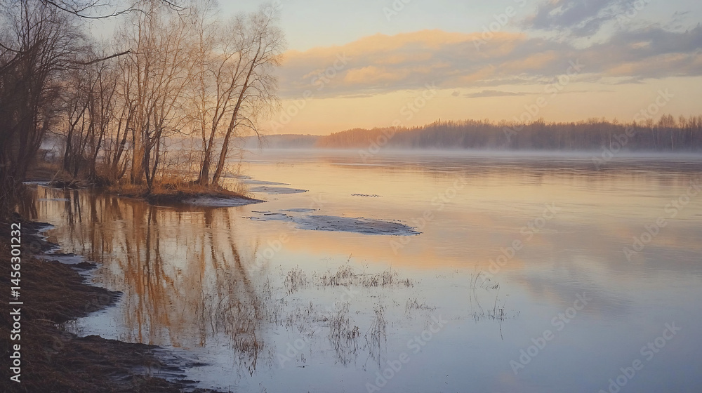 Fototapeta premium Tranquil river sunrise