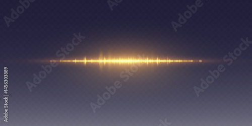 Golden light effect flare. On a transparent background.