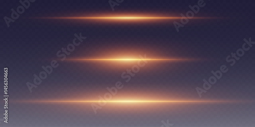 Set of flashes and neon light effects. Laser blast lines.