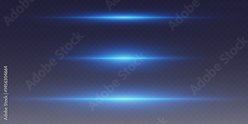 Set of flashes and neon light effects. Laser blast lines.
