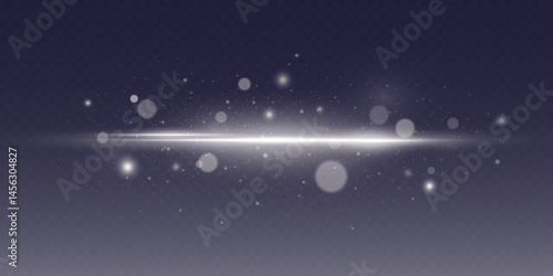 White glowing effect of flash of sparks, light effect of neon explosion line.