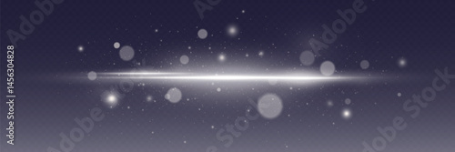 White glowing effect of flash of sparks, light effect of neon explosion line.