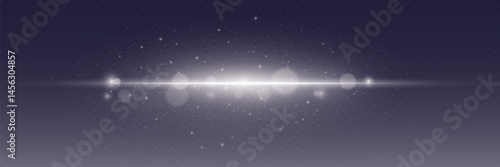 White glowing effect of flash of sparks, light effect of neon explosion line.