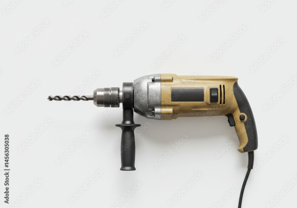Drill with Bit on White Background Drill with Bit on White Background
