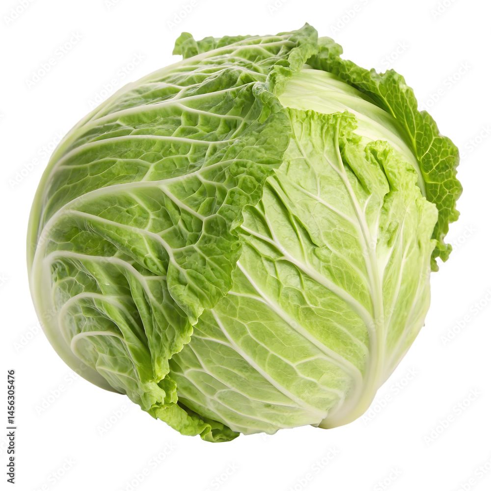 Fresh Green Cabbage From Garden Vegetable Patch isolated on transparent background Fresh Green Cabbage From Garden Vegetable Patch isolated on transparent background