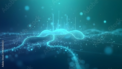 Abstract Network Data Connection, Technology Background. Futuristic Digital Communication and Internet Concept