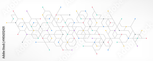 Abstract vector background with simple geometric figures and dots. Graphic design element and polygonal shape pattern