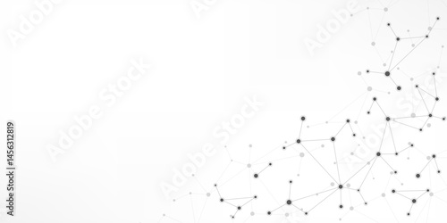 Molecular structure and genetic engineering, molecules DNA, neural network, scientific research. Abstract background for innovation technology, science, healthcare, and medicine