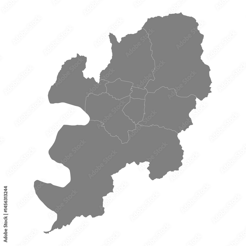 High Quality map of Daegu is a metropolitan city of South Korea, with borders of the counties High Quality map of Daegu is a metropolitan city of South Korea, with borders of the counties