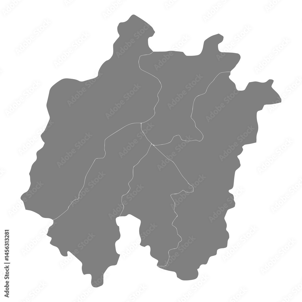 Obraz premium High Quality map of Daejeon is a province of South Korea, with borders of the counties