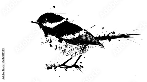 Bird Made Of Torn Magazine Text, vector graphic