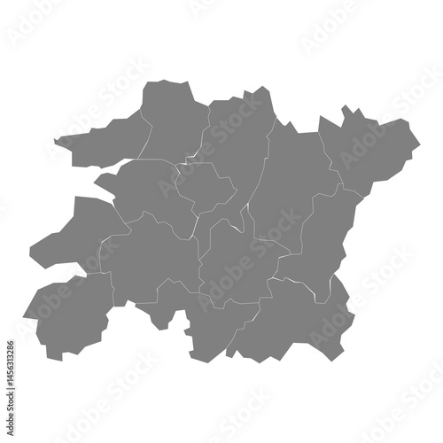 High Quality map of North Jeolla is a province of South Korea, with borders of the counties