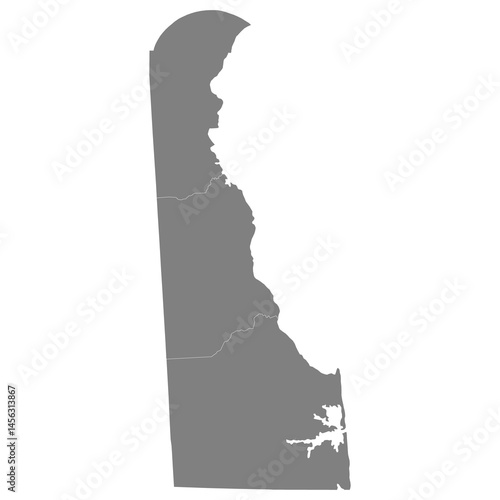 High Quality map of Delaware is a state of United States with borders of the counties