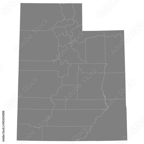 Obraz na płótnie High Quality map of Utah is a state of United States with borders of the counties w salonie