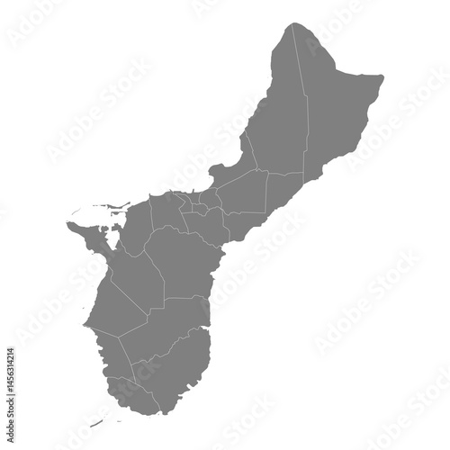 Obraz na płótnie High Quality map of Guam is a state of United States with borders of the counties w salonie