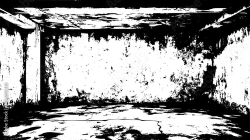 Decrepit Basement With Strange Markings, vector graphic