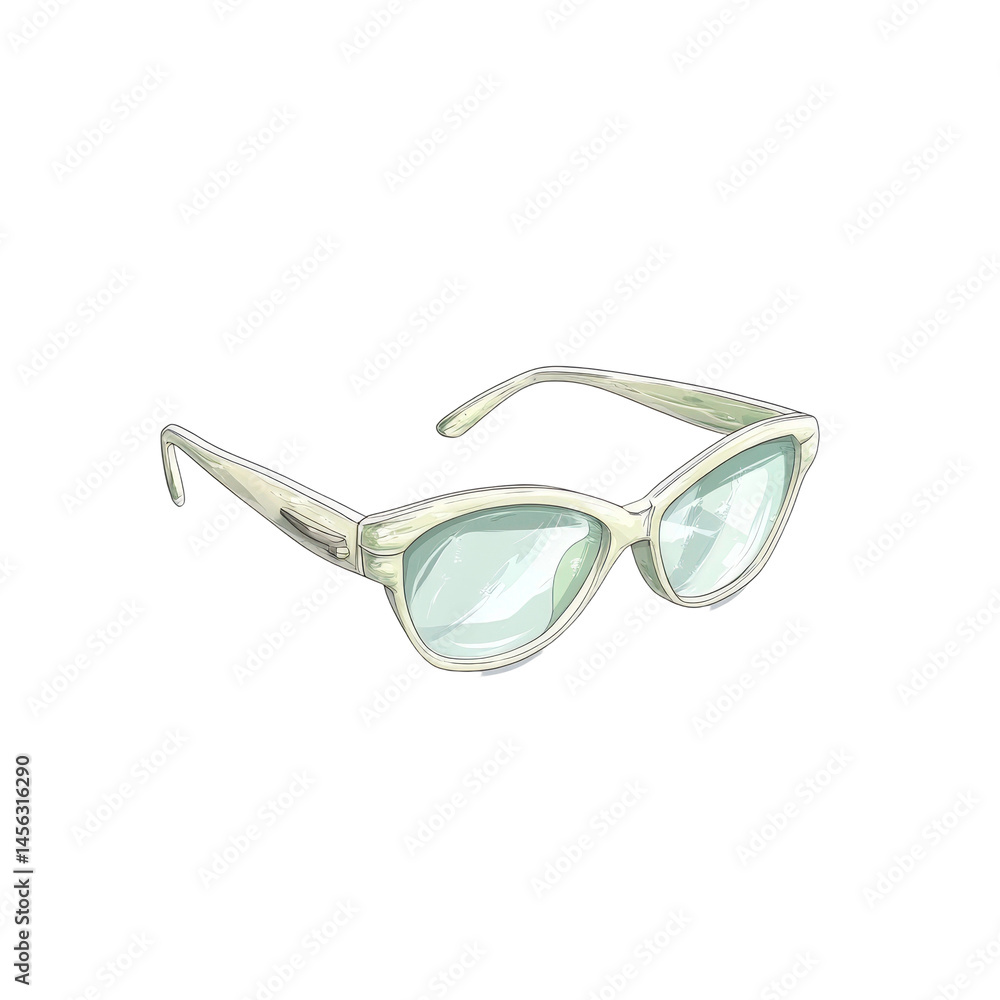 Fototapeta premium Elegant vintage sunglasses with large lenses, a chic accessory for summer fashion, perfect for enhancing style and protecting eyes from sunlight