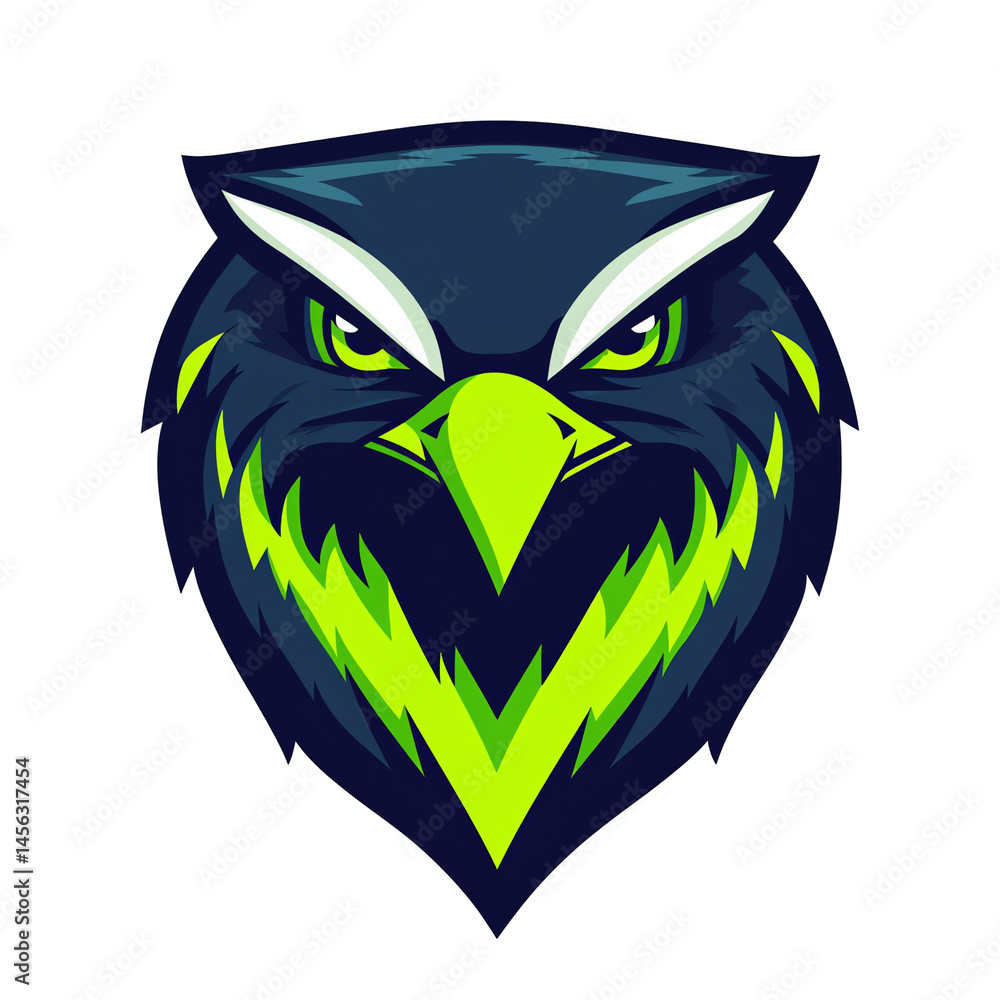 Fototapeta premium Raptor head graphic on transparent background