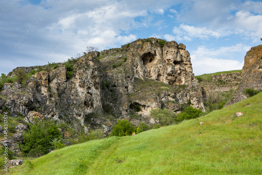 Republic of Moldova Summer Landscape with Village and Fields. Pastoral Scenery and Peaceful Nature Scene in Moldova.