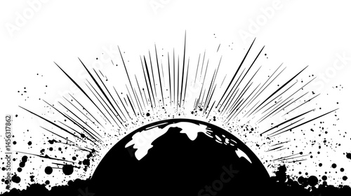 Heat Waves Rising From Earth, vector graphic