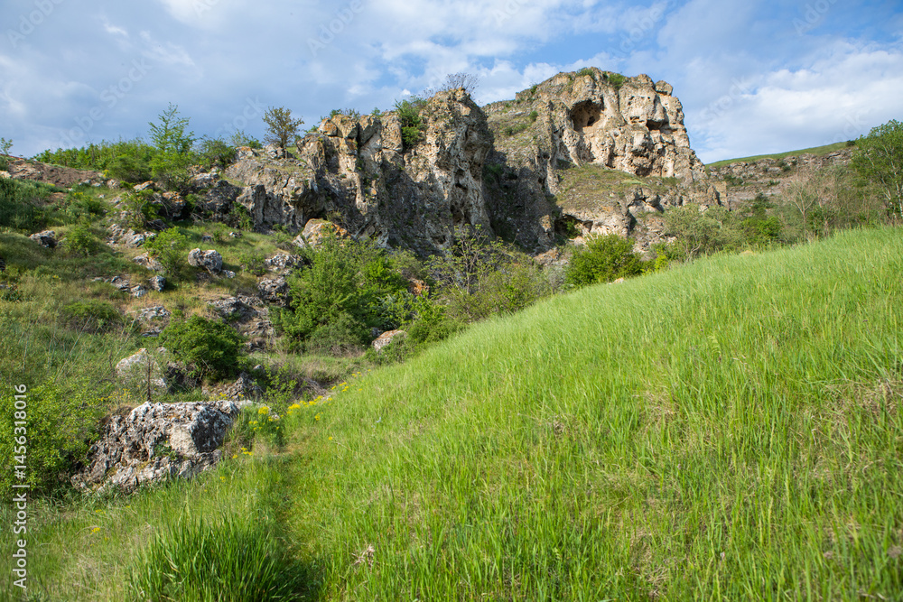 Republic of Moldova Summer Landscape with Village and Fields. Pastoral Scenery and Peaceful Nature Scene in Moldova.