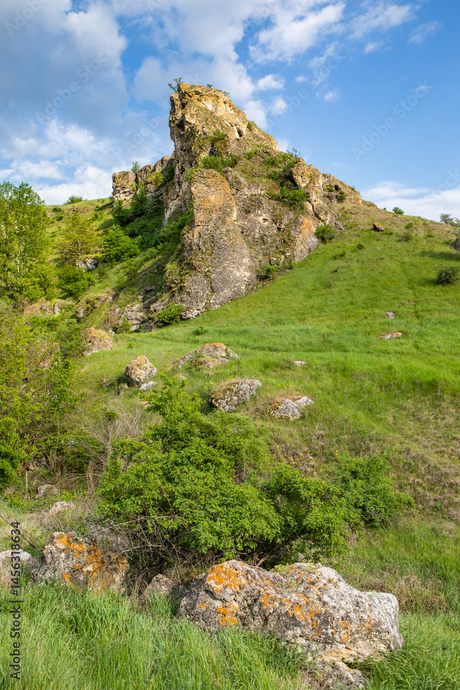 Republic of Moldova Summer Landscape with Village and Fields. Pastoral Scenery and Peaceful Nature Scene in Moldova.