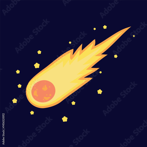 Halley's comet vector illustration.