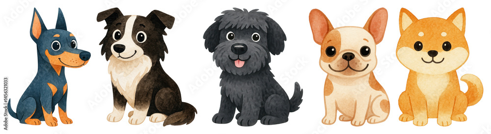 Obraz premium PNG watercolor kid style illustration, transparent background