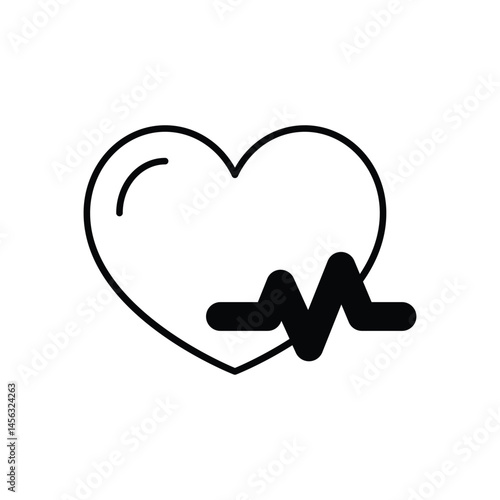Heart Beats vector icons stock illustration