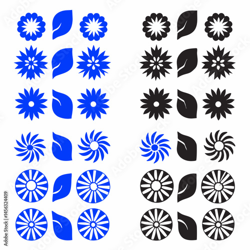 Wallpaper Mural Outline flower set for artistic designs Torontodigital.ca