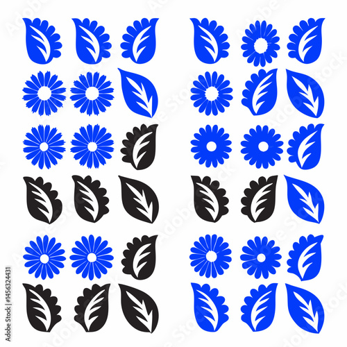 Wallpaper Mural Outline flower set for artistic designs Torontodigital.ca