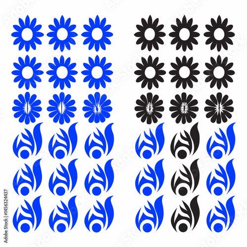 Wallpaper Mural Outline flower set for artistic designs Torontodigital.ca