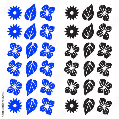 Wallpaper Mural Outline flower set for artistic designs Torontodigital.ca