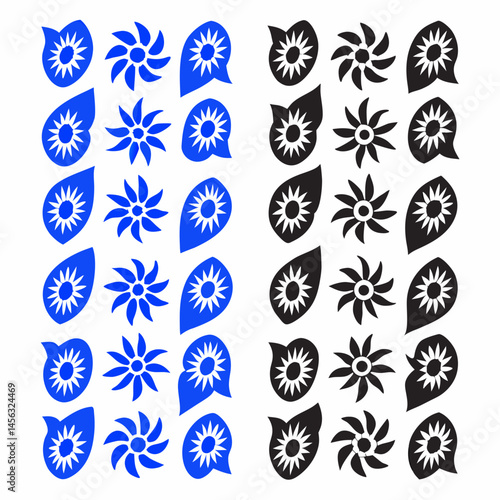 Wallpaper Mural Outline flower set for artistic designs Torontodigital.ca