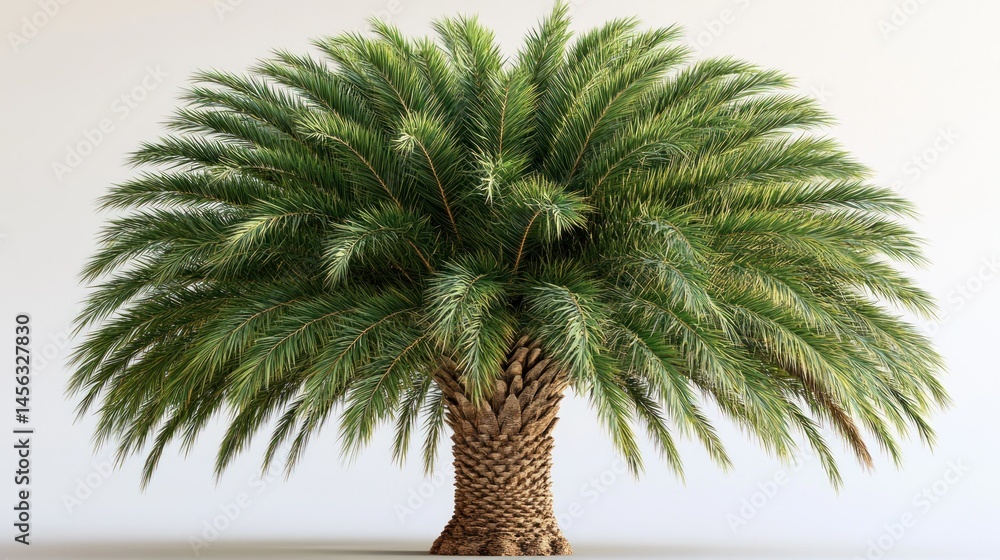 Fototapeta premium Full, lush palm tree, light green fronds