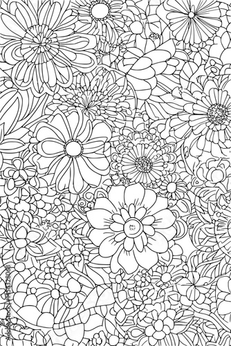 Circular Mandala With Repeating Shapes, coloring book style, vector illustration art