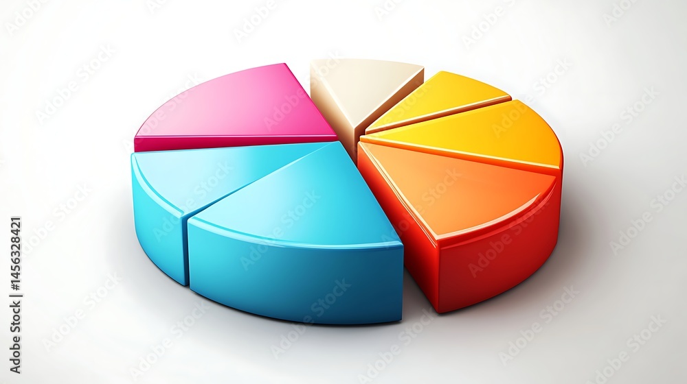 Obraz premium Colorful 3D pie chart illustration