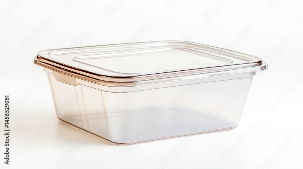 Plastic Food Storage Box on White Background Plastic Food Storage Box on White Background