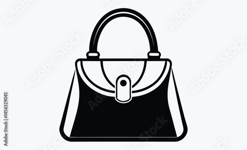 Handbag silhouette, female bag silhouette, handbag vector, shopping bag vector silhouette