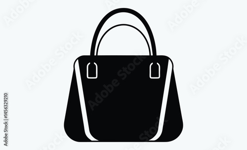 Handbag silhouette, female bag silhouette, handbag vector, shopping bag vector silhouette