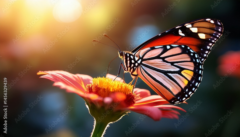 Obraz premium butterfly feeds on flower