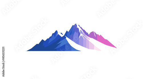 vector simple style mountains on white background .Generative AI