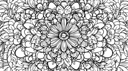 Intricate Floral Mandala Pattern, vector illustration art